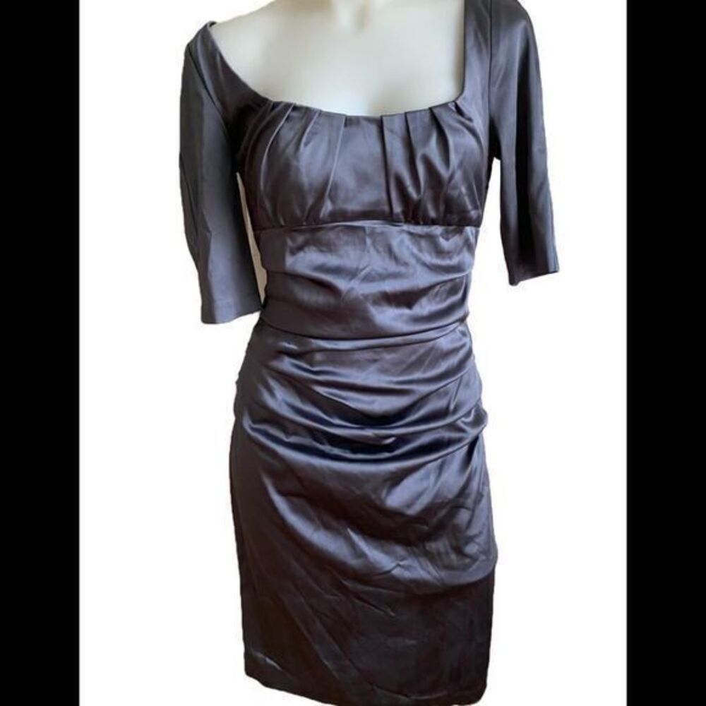 Suzi chin for Maggy Boutique- 4 gray , polyester spandex, ruched